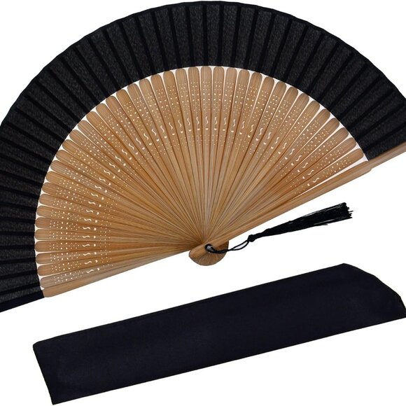 Hand Held Fan for Women Foldable, Chinese Japanese Vintage Bamboo Silk Folding F - Picture 1 of 6